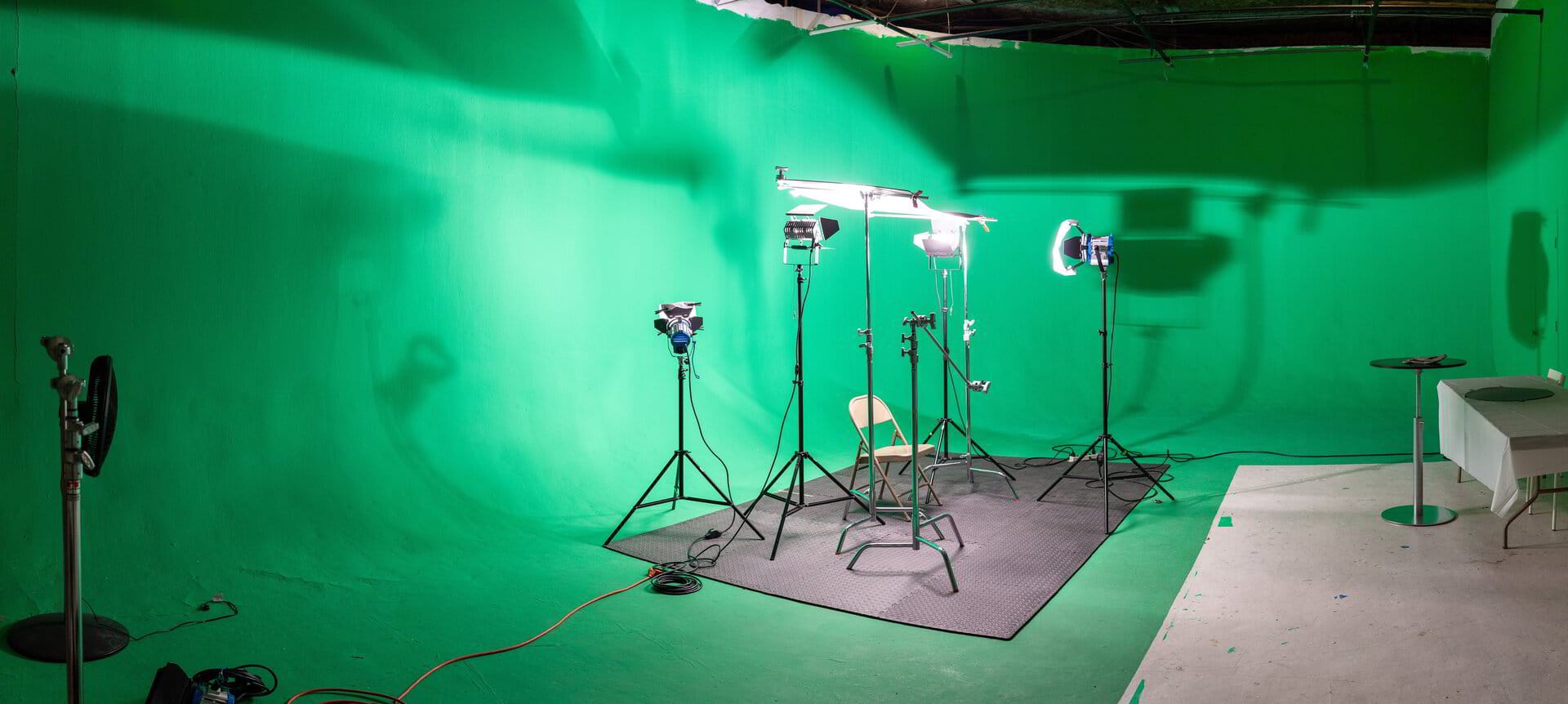 Stage with green screen